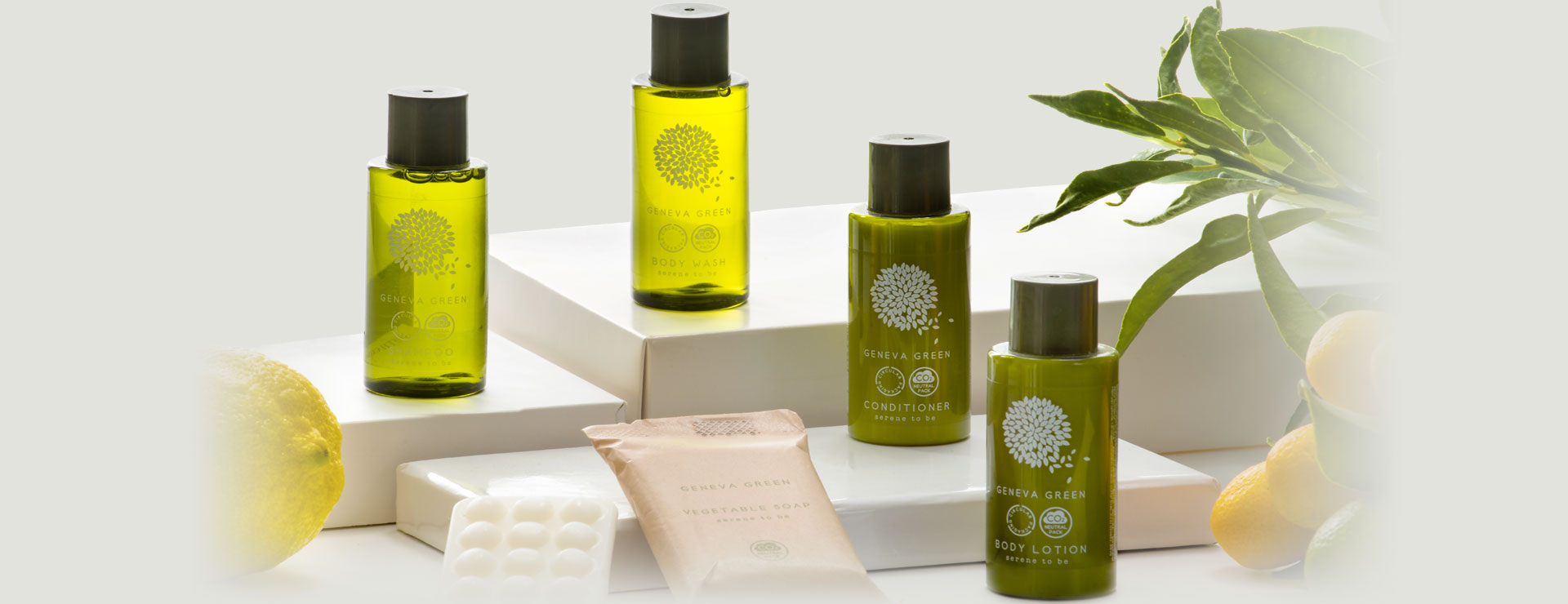 Geneva Green סידרת ז'נבה גרין ייחודית בגישת העיצוב המעגלי שלה. בקבוקים ומכסים המיוצרים מפלסטיק ממוחזר. עטיפת סבון מיוצרת עם 100% נייר למחזור. זה אומר אפס בזבוז לאשפה!

Geneva Green Geneva Green is unique in its circular design approach. Bottles and caps are made with 100% post-consumer RECYCLED plastic. Soap wrapping is made with 100% recyclable paper.