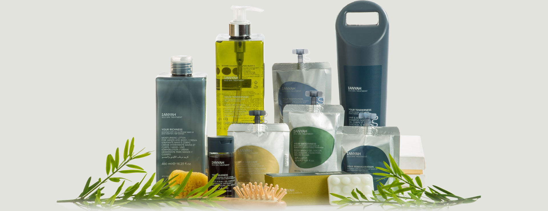 ANYAH תכשירים קוסמטים איכותיים ויוקרתיים, מתוצרת איטליה, בעלי גישה אקולוגית ואשר ידידותיים לסביבה. התכשירים פותחו בנוסחאות מעבדה ומציגים תכונות יעילות קוסמטיות מוכחות לגוף ולשיער.

ANYAH ANYAH is a range of certified cosmetic products with a focus on sustainability. No aggressive preservatives such as parabens, formaldehyde and BHT.