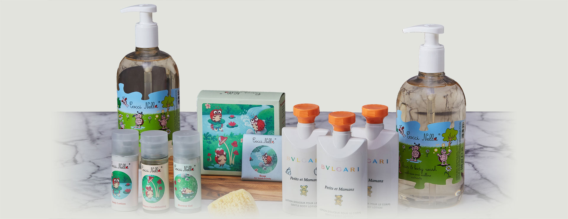 תכשירים לילדים תשומת לב מיוחדת לאורחינו בגיל הרך, בדמות ערכות אמנטיס מיוחדות, באישור משרד הבריאות, ממרכיבים עדינים, המותאמים לעורם הצעיר.

Kids Collection Special attention to our guests of early age, in the form of special kits, approved by the Ministry of Health, using extra gentle ingredients, adapted to their young skin.